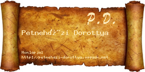Petneházi Dorottya névjegykártya